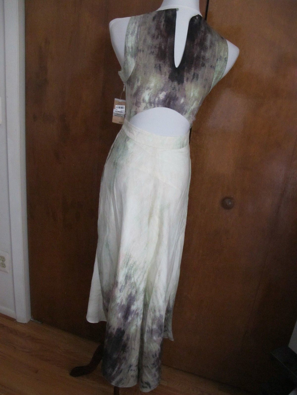 Rachel Roy women's maxi stylish cutout back multi color dress size 0 NWT