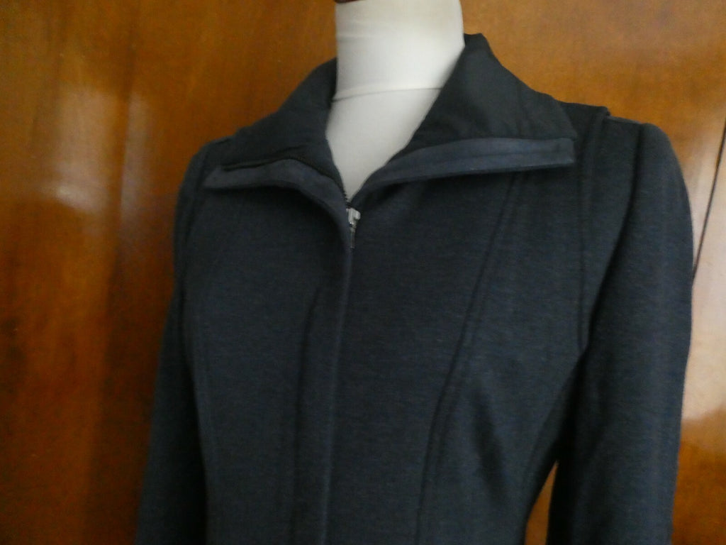 Elie Tahari Woman’s Blue Leather Trim Blazer Jacket Lined Small