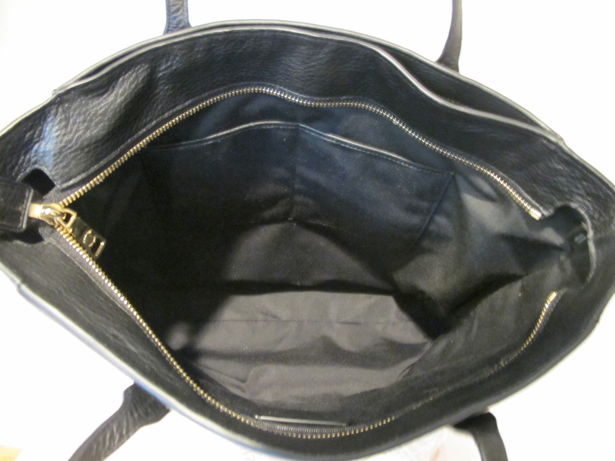 Coach Black Pebble Leather Tote Handbag Style F12184