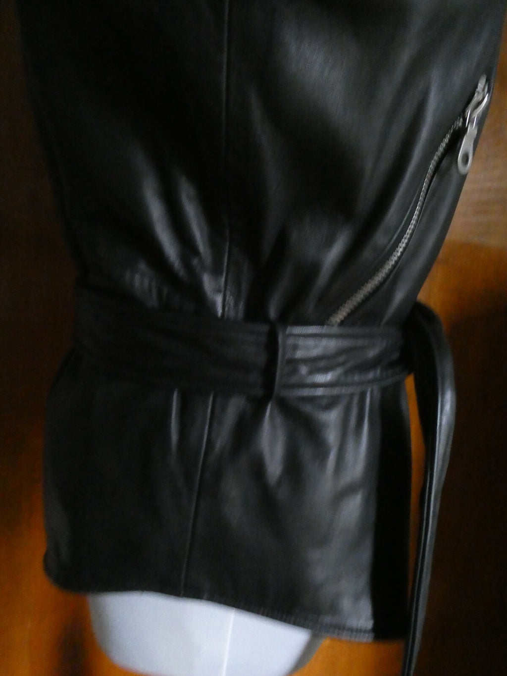 John Michael Designer Black 100% Soft Leather Woman's Vest Size XS