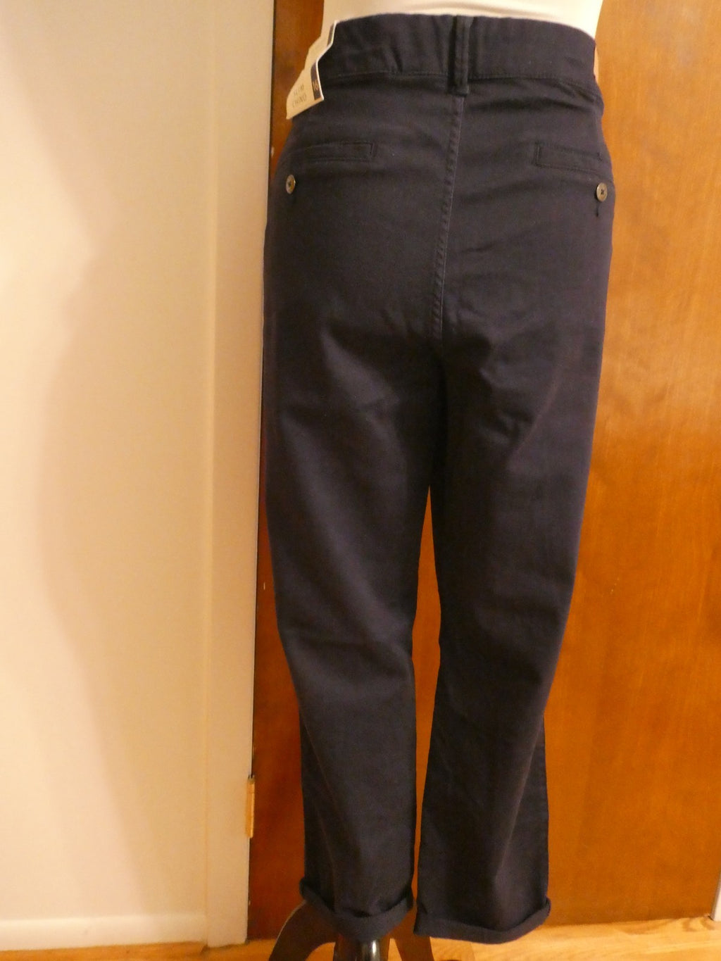 U.S. POLO ASSN. Women Navy Mid Rise Relax Fit Denim Slim Chino Pant 16 (fits 14)