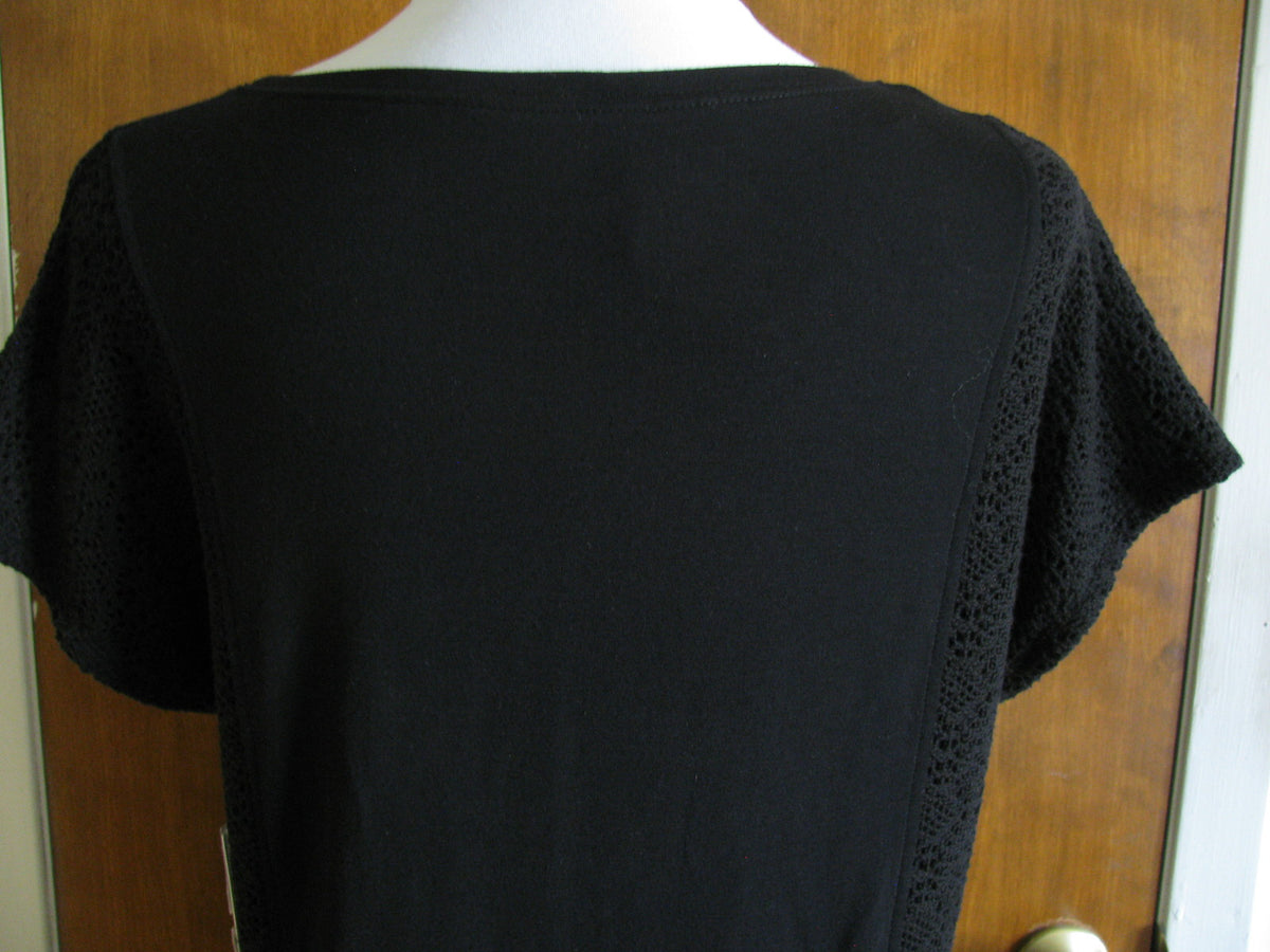 Kensie women’s black detailed crocheted insert dress Large