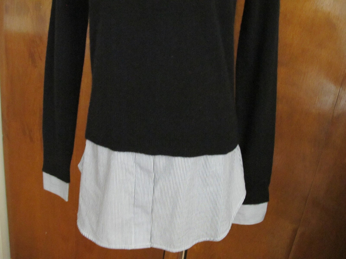 By Bloomingdale's Women’s Black Layered Look Cashmere Sweater Small NWT