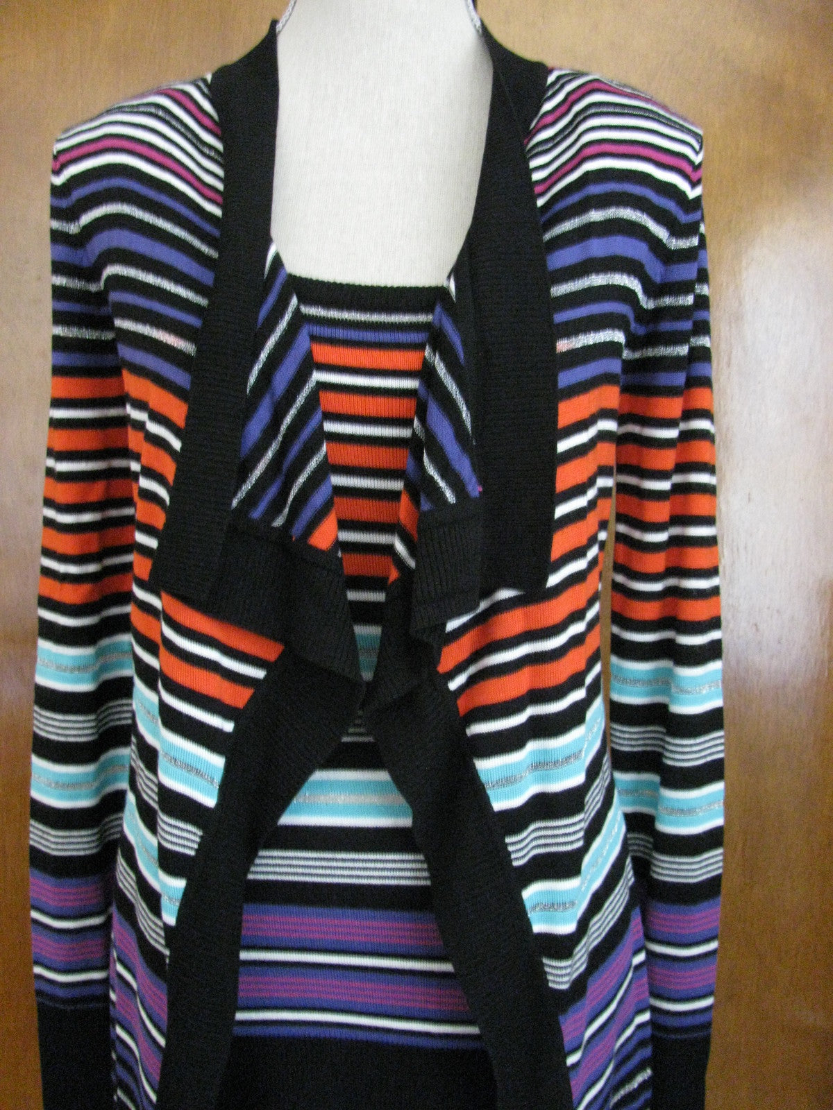 Calvin Klein women's multicolored lurex rayon cardigan 2 pcs set Size Xsmall New