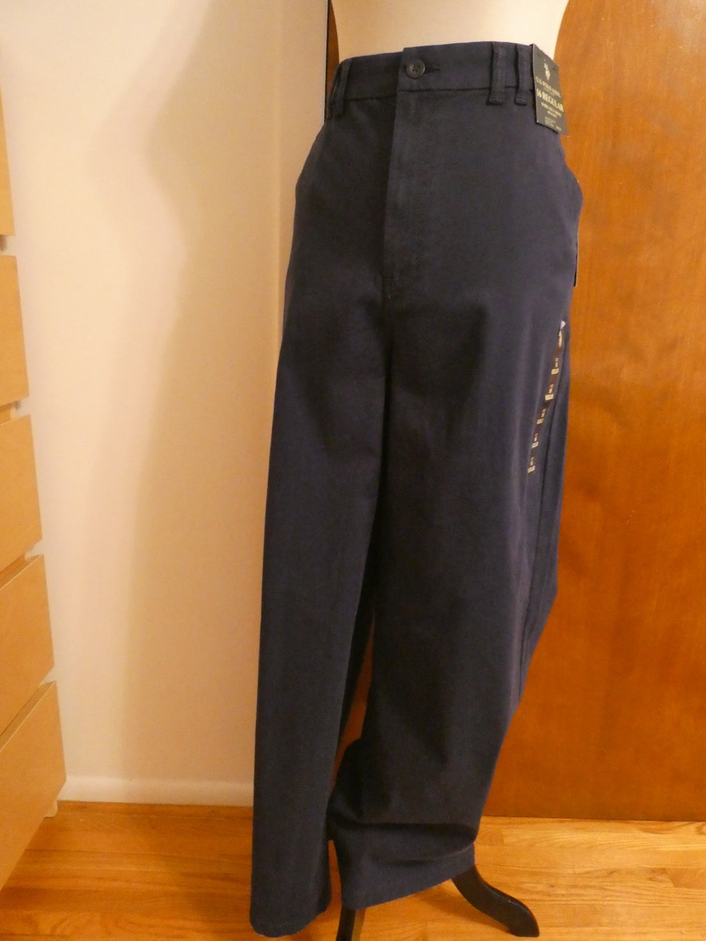 U.S. Polo Assn. Women's Wide Leg Chino Pants Navy High Rise Size 16R (fit 14R)