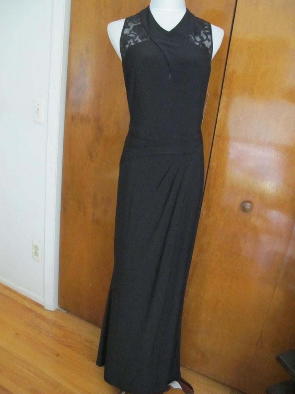 Lauren Ralph Lauren Women’s Black Evening Maxi Sequined Mesh Dress New