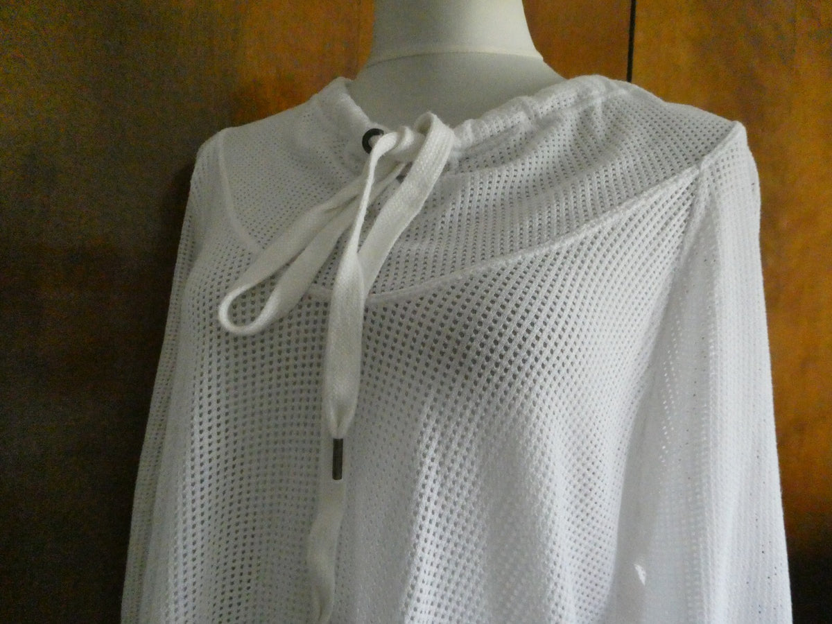 Free People Women’s White 3/4 Sleeves Tunic Long Beach Top Size M/L