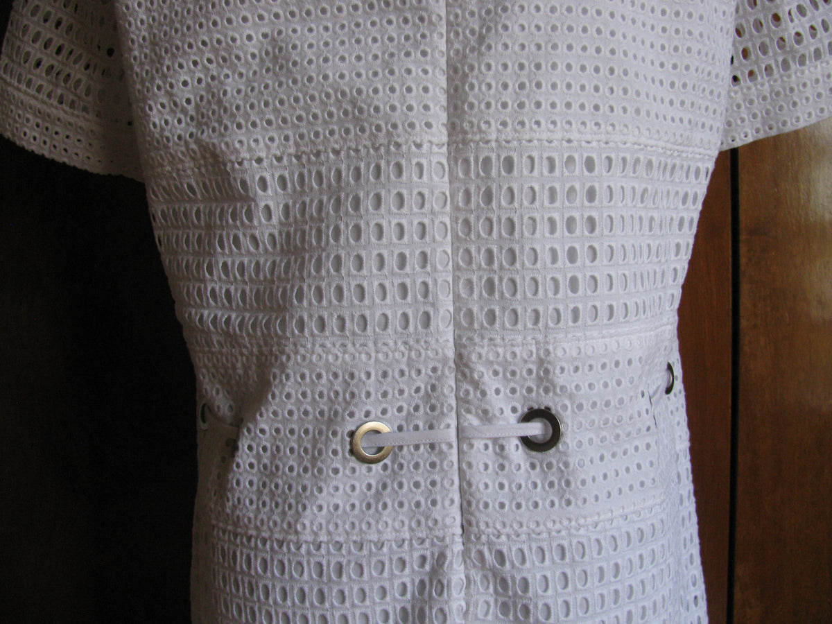 Michael Kors women’s white cotton eyelet mini dress New