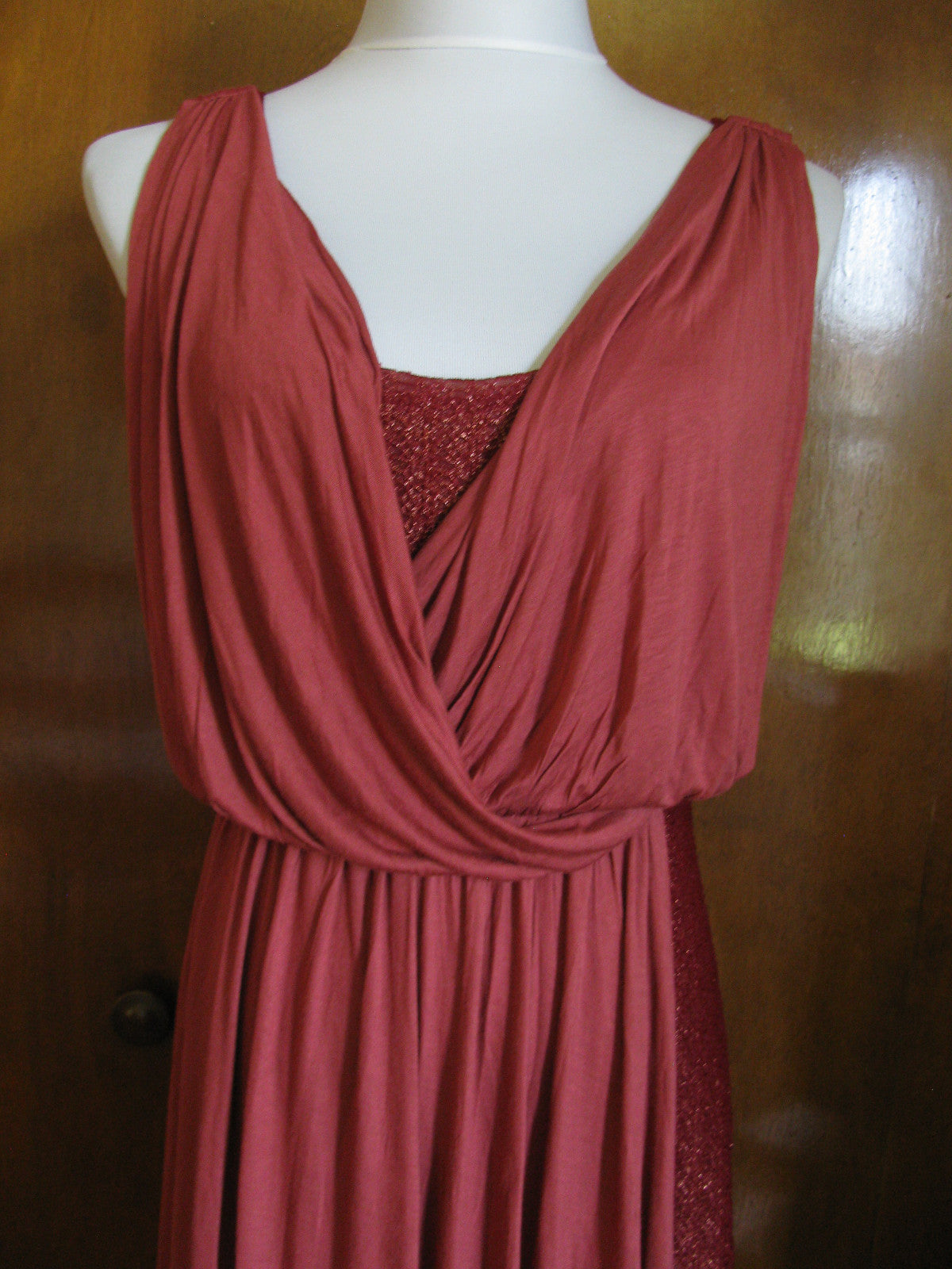 Free People Women’s Draping Over Tuscan Red Soft Dress 