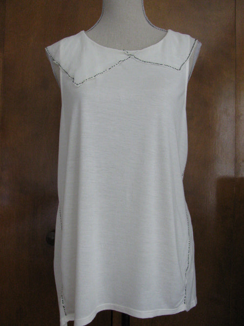 Anthropologie Deletta ivory women's blouse top 