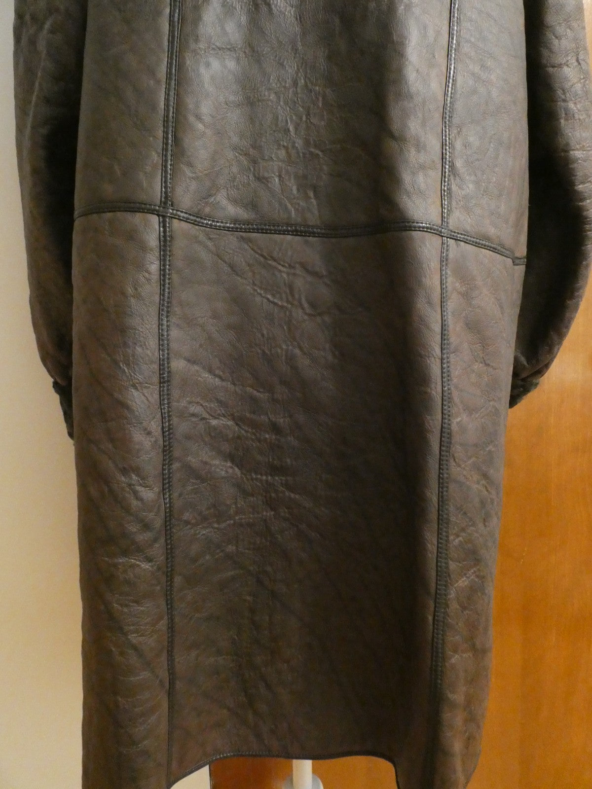 Custom Made Karakul Persian Lamb Reversible Brown Coat Women XL Fur & Leather