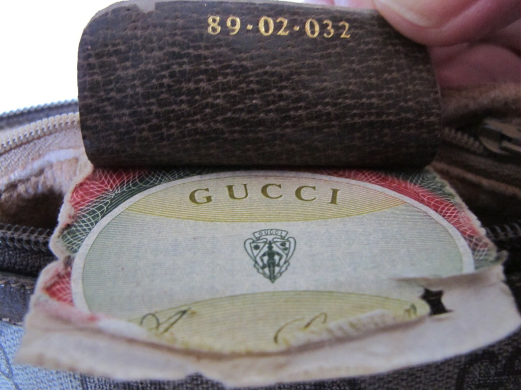 GUCCI Brown Vintage crossbody green & red stripe handbag Mod.89-02-032