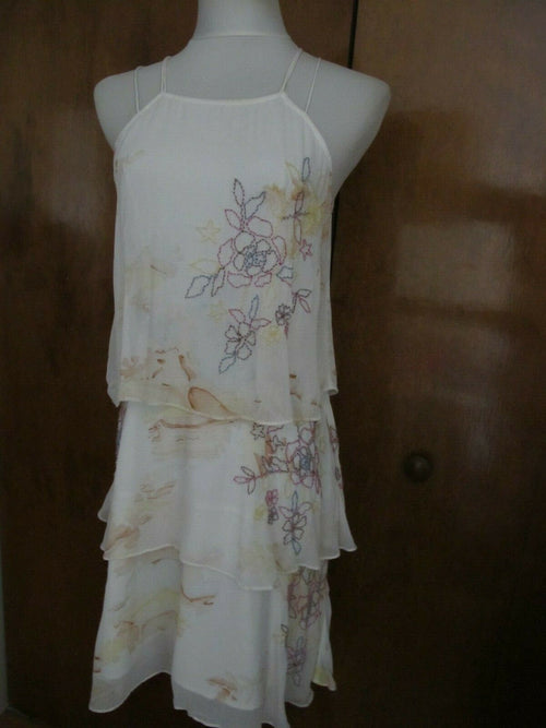 Anthropologie by Not So Serious Tiered Floral Evening Dress Size 4