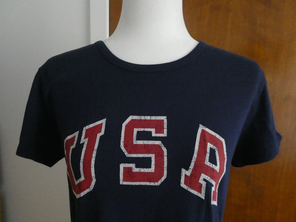 Polo Ralph Lauren 2016 Team USA Olympic Dress Women Navy Blue Cotton USA Graphic