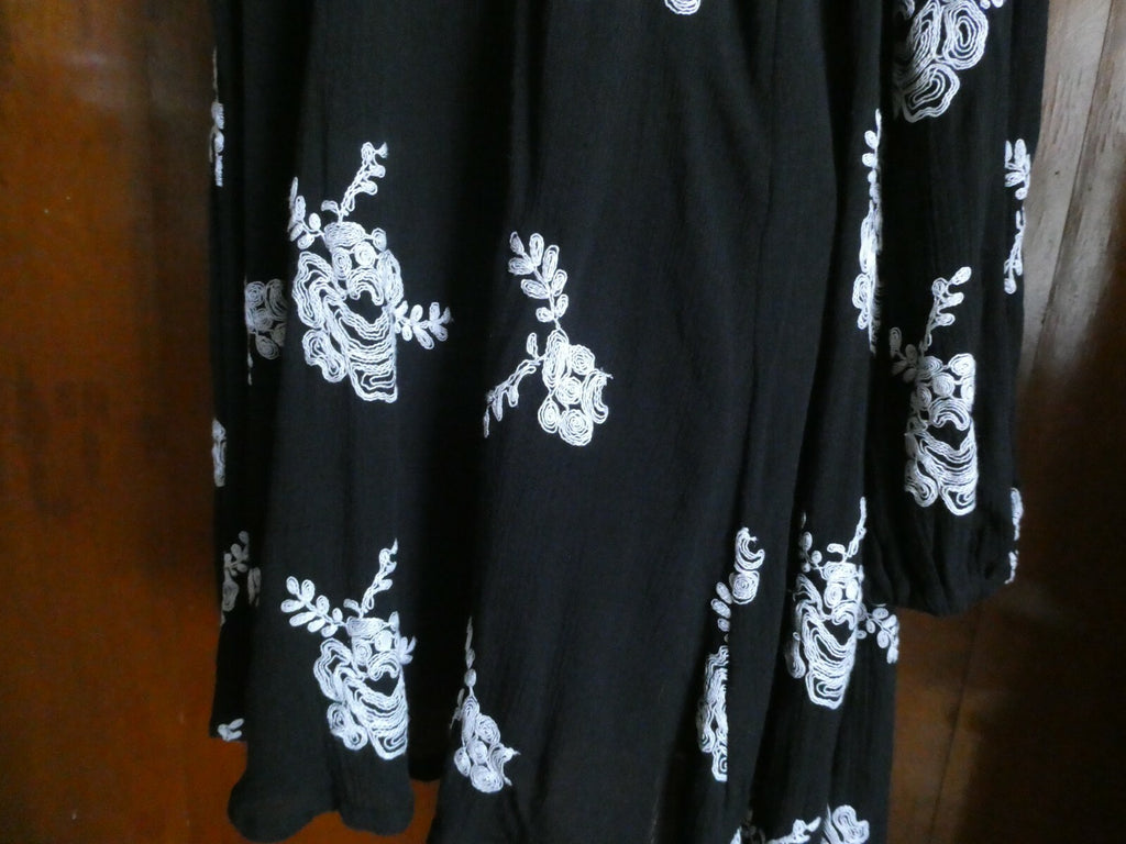 Free People Emma Embroidered Lined Soft Cotton Swing Dress Size Medium