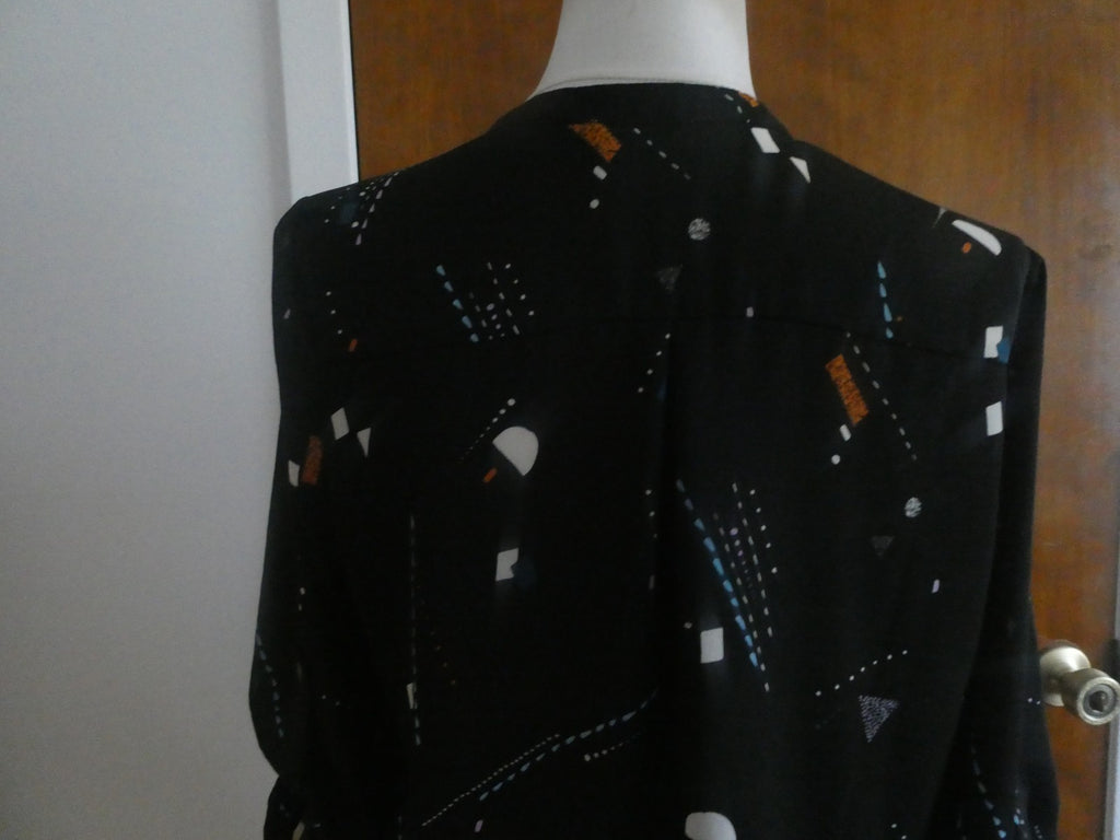 Lush women's black multicolor 3/4 sleeves top size Medium