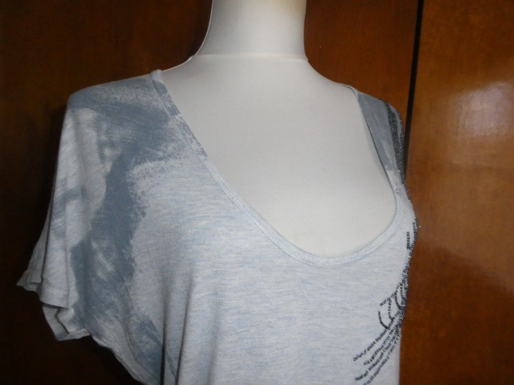 Calvin Klein Jeans women's gray viscose with beads decorated tunic top Medium