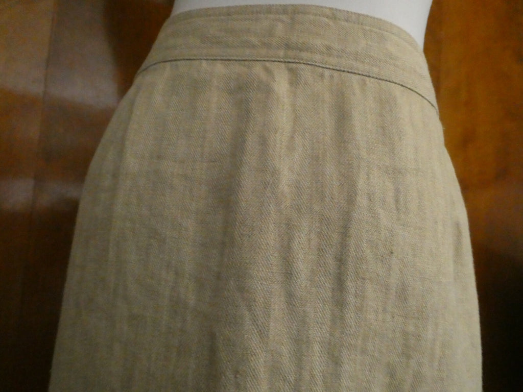 Lauren Ralth Lauren women's tan wrap 100% linen skirt size 12 
