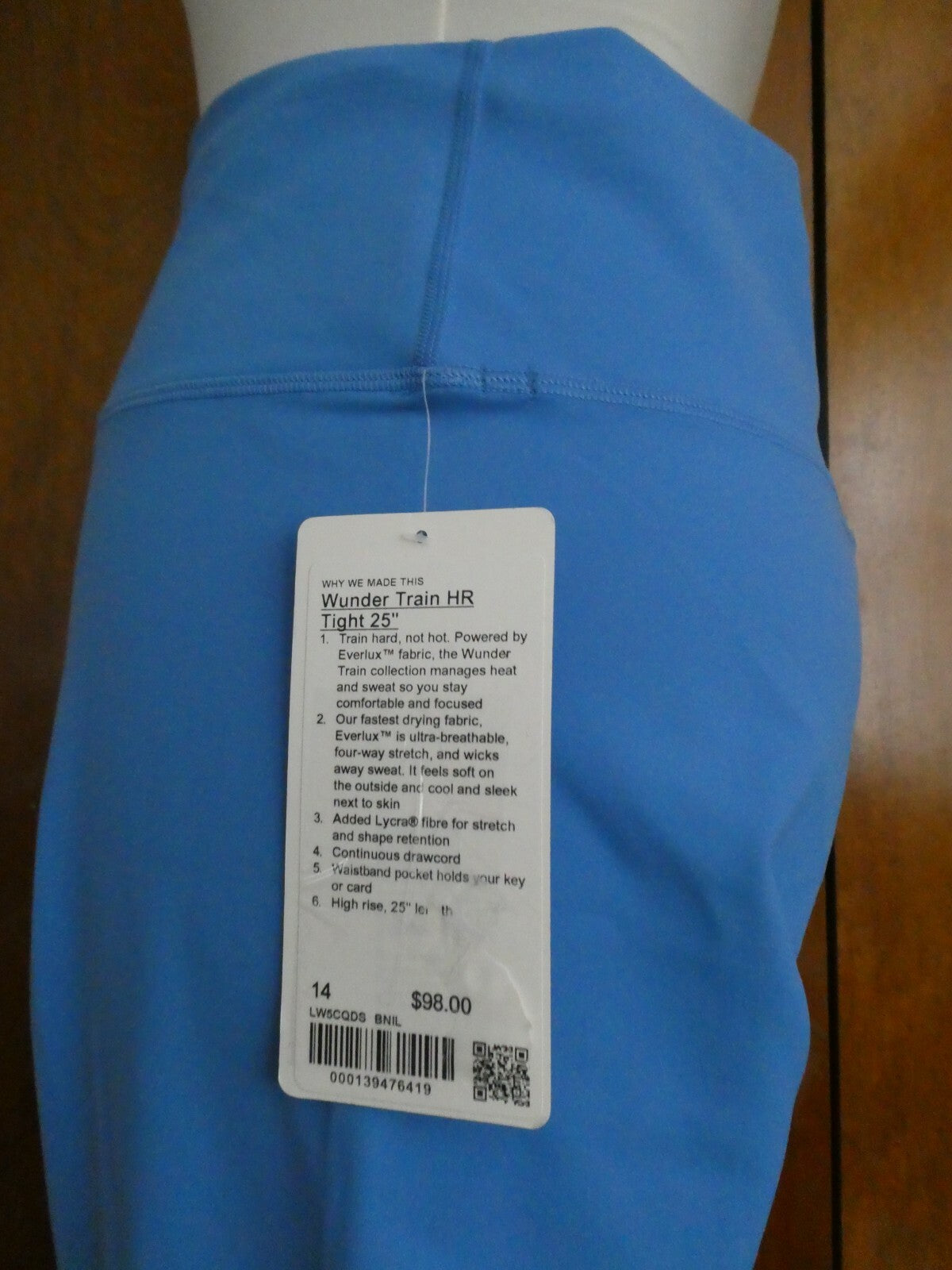 Lululemon Women's Wunder Train Running Blue Pant Tight 25"