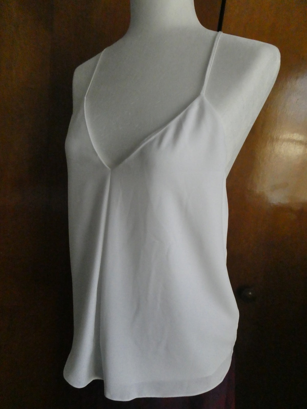 Polo Ralph Lauren Women Cami Top Small White Lined Racerback Triacetate Blend