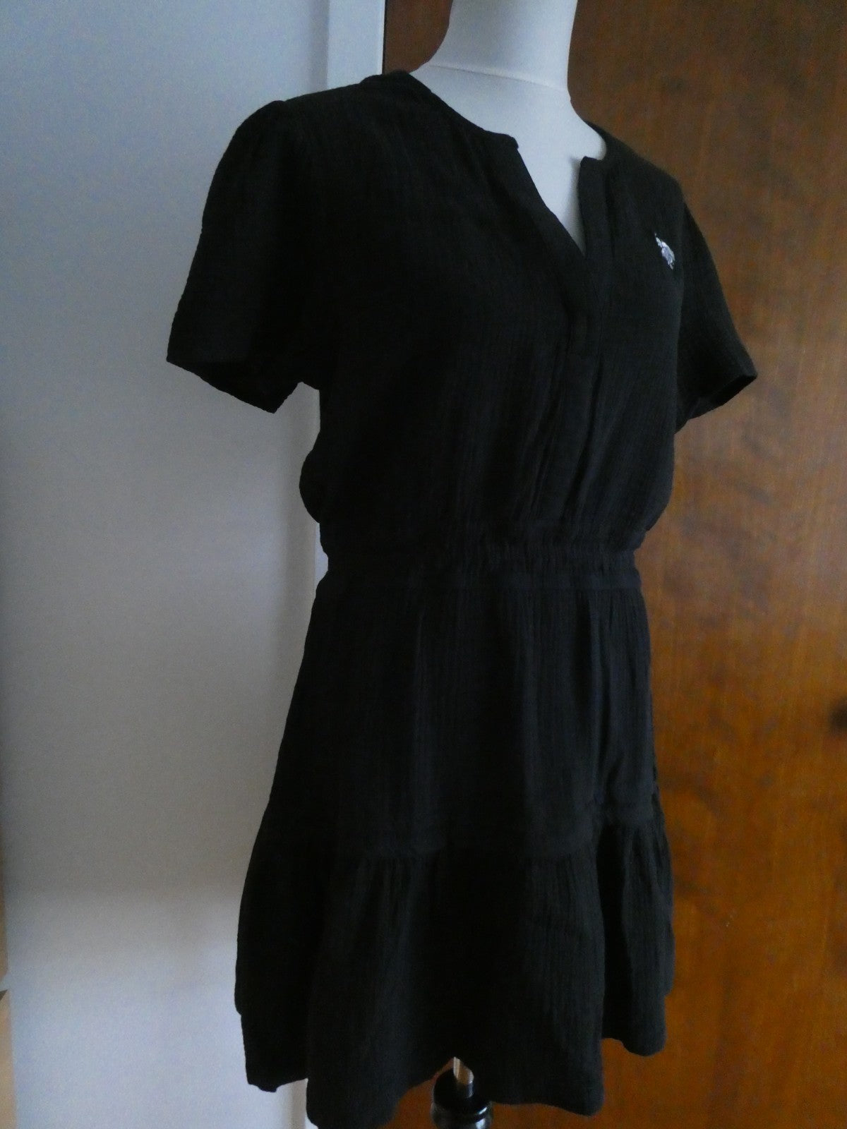 U.S. Polo Assn. Women's Black Tiered Dress Size Medium 100% Cotton NWT
