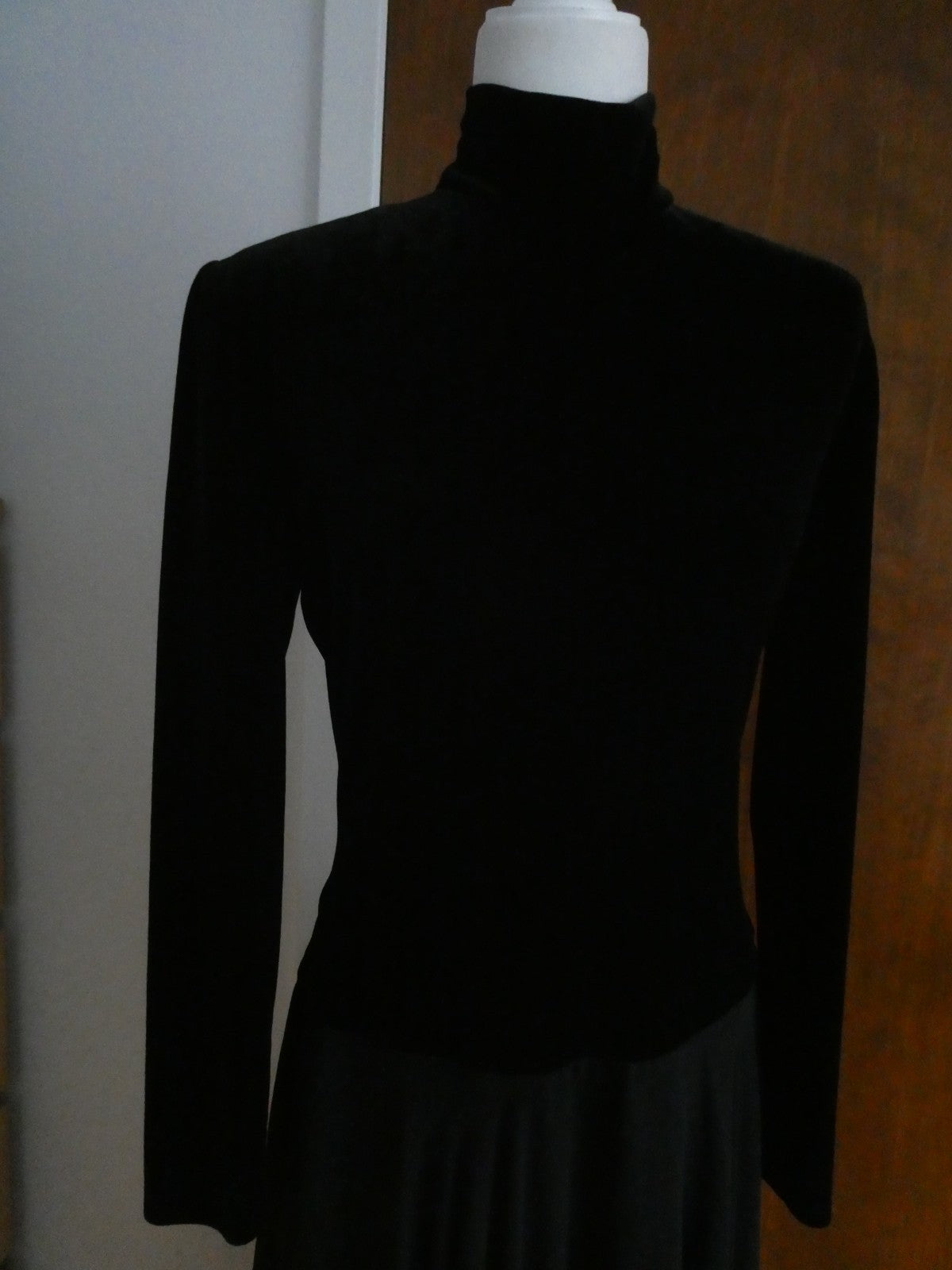 Vintage CETA B Peter Noviello Sherrie Bloom Black Velvet Maxi Lined Dress Size 8