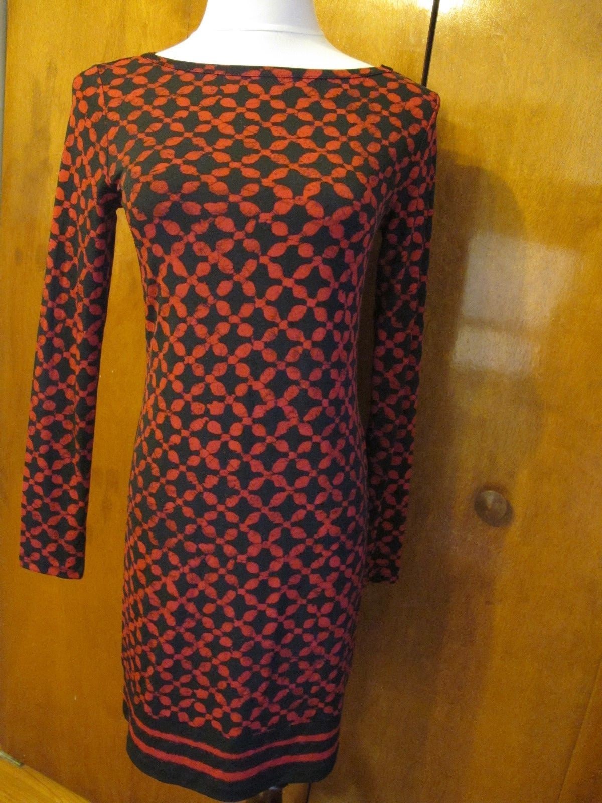 Michael Kors women’s printed red blaze boat neck jersey shift dress Xmall NWT