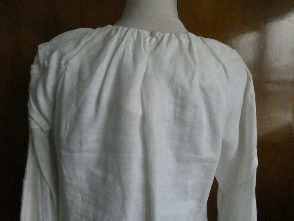 Joseph A. women's 100% linen white stylish detailed tunic top size 8