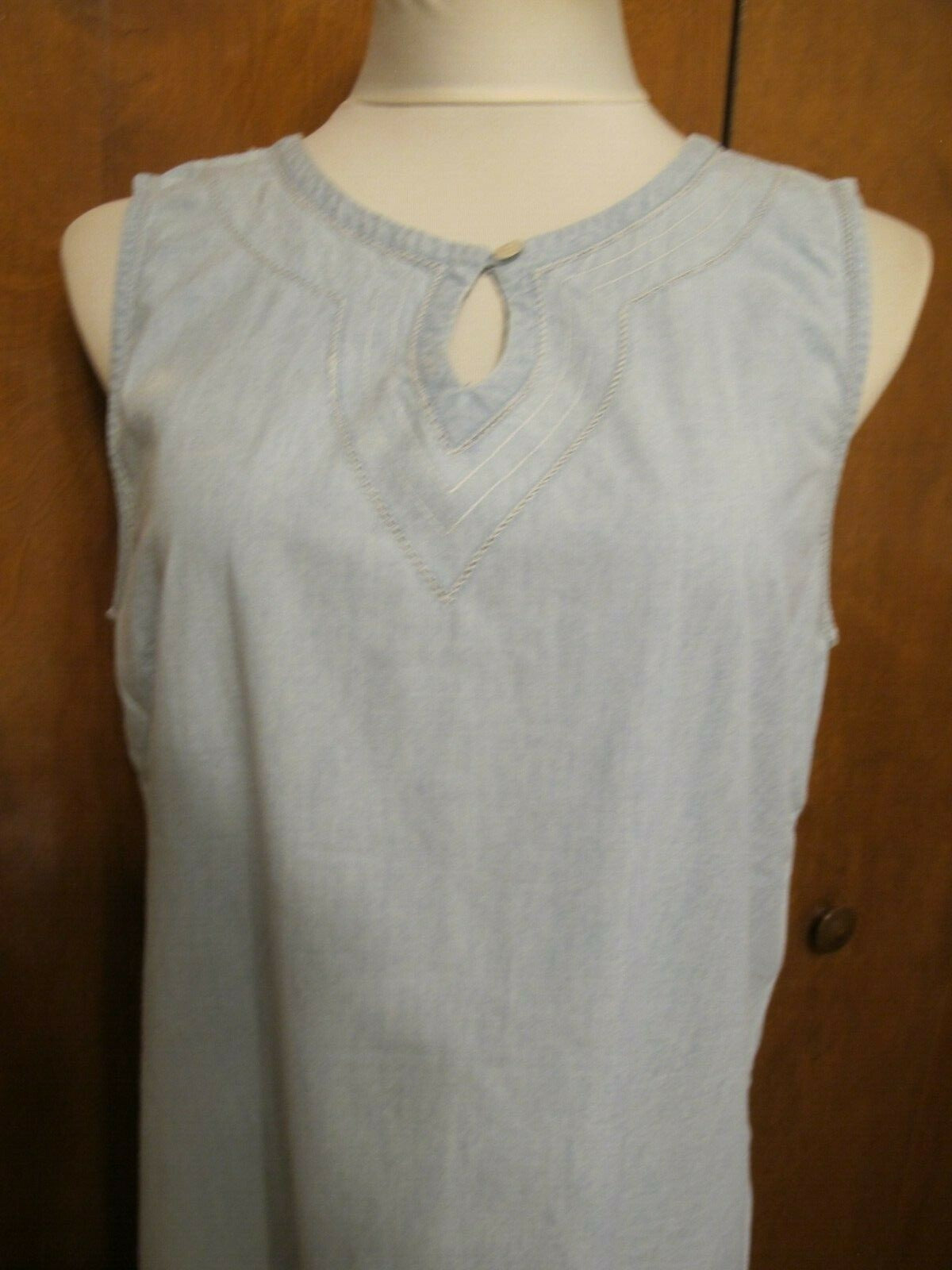Liz Claiborne Women's Sky Blue Jean Long Dress Cotton size 14