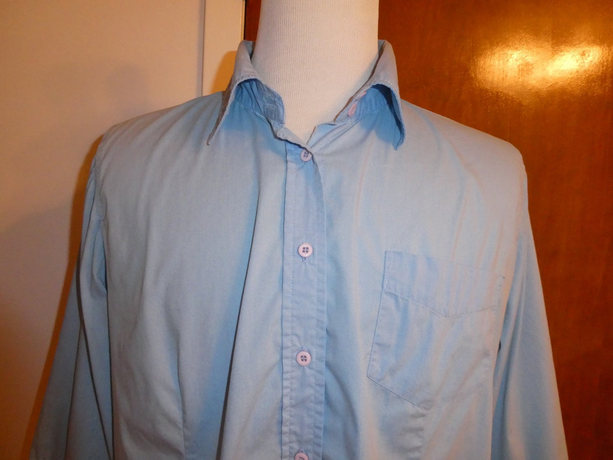 Avenue Women’s Top Size 18/20 Blue Button Front 3/4 Sleeve Stretch Plus