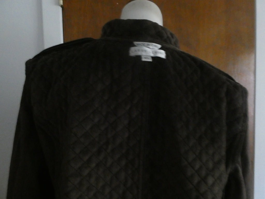 Larry Levin Women's Brown Quilted Coat Jacket Faux Fur Lining XLarge