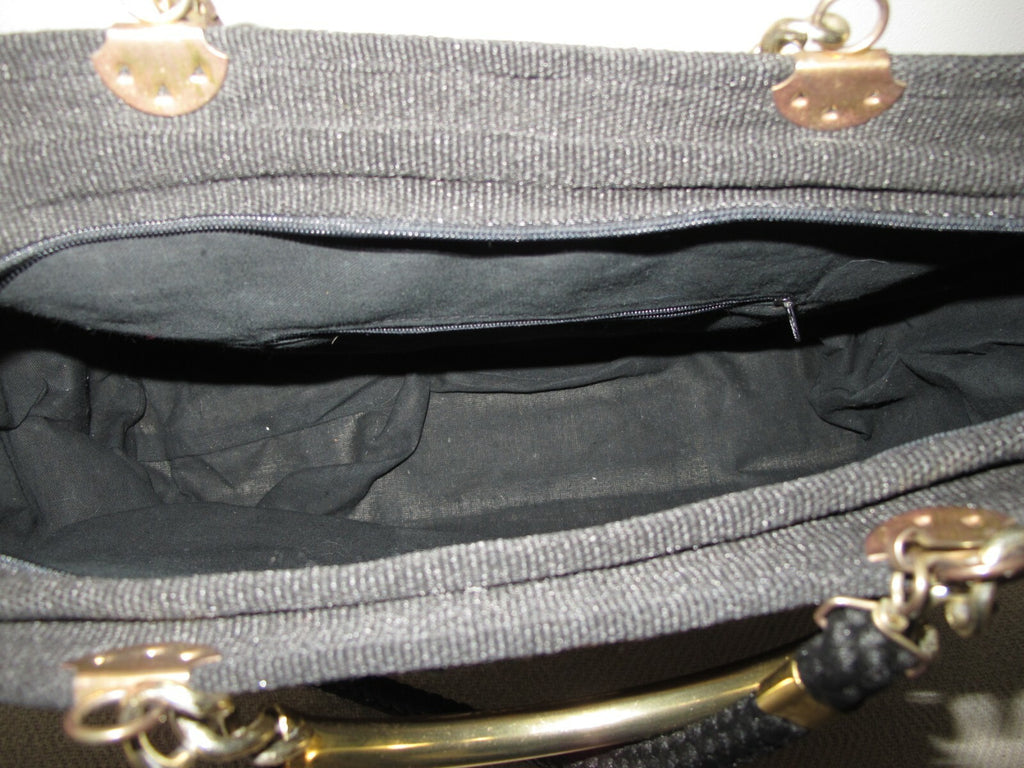 Women's Summer Gold Large Zippered Tote Handbag Made In Italy