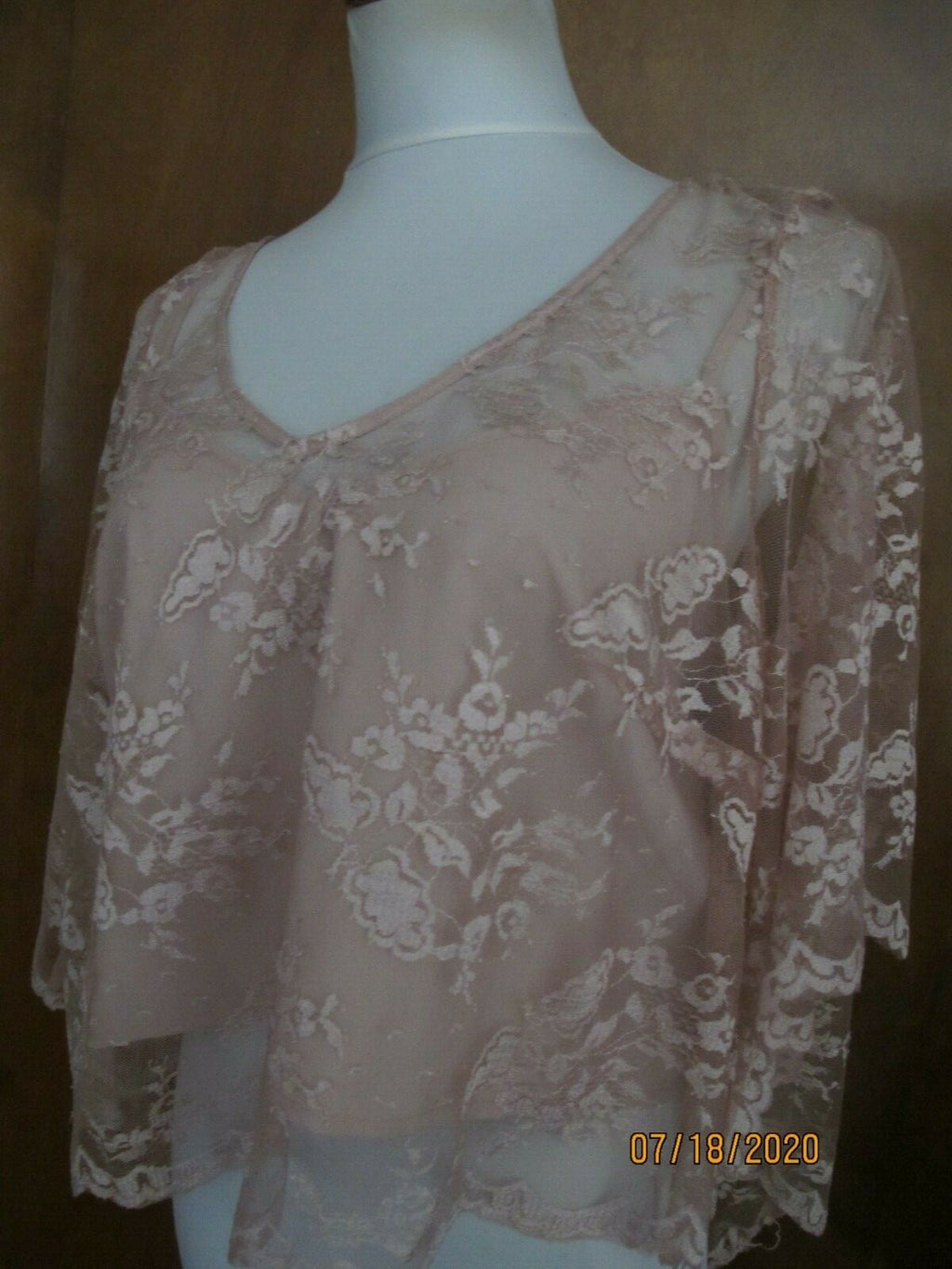 Donna Morgan Collection women’s aurora pink lined evening top size Large 