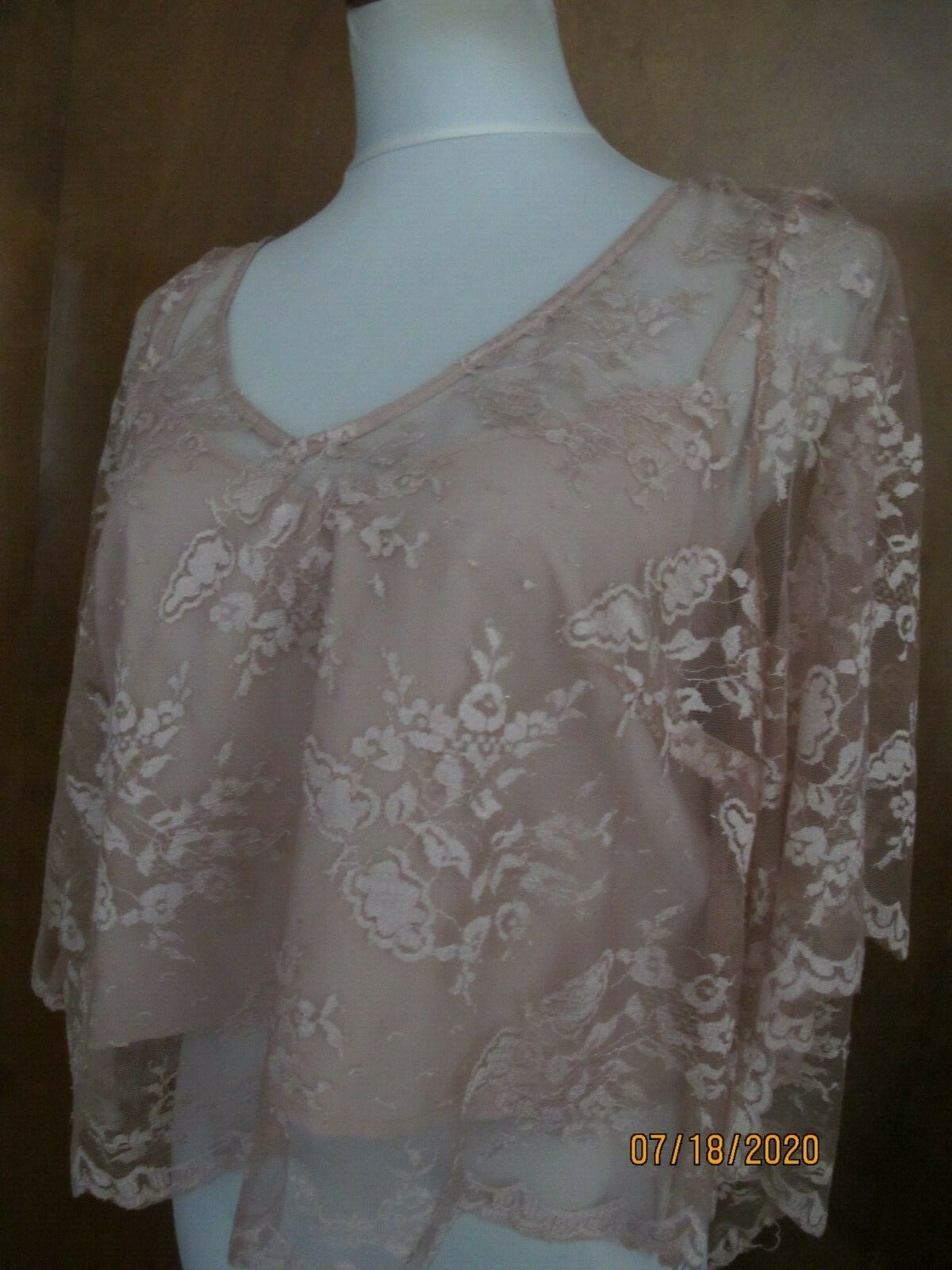 Donna Morgan Collection women’s aurora pink lined evening top size Large 