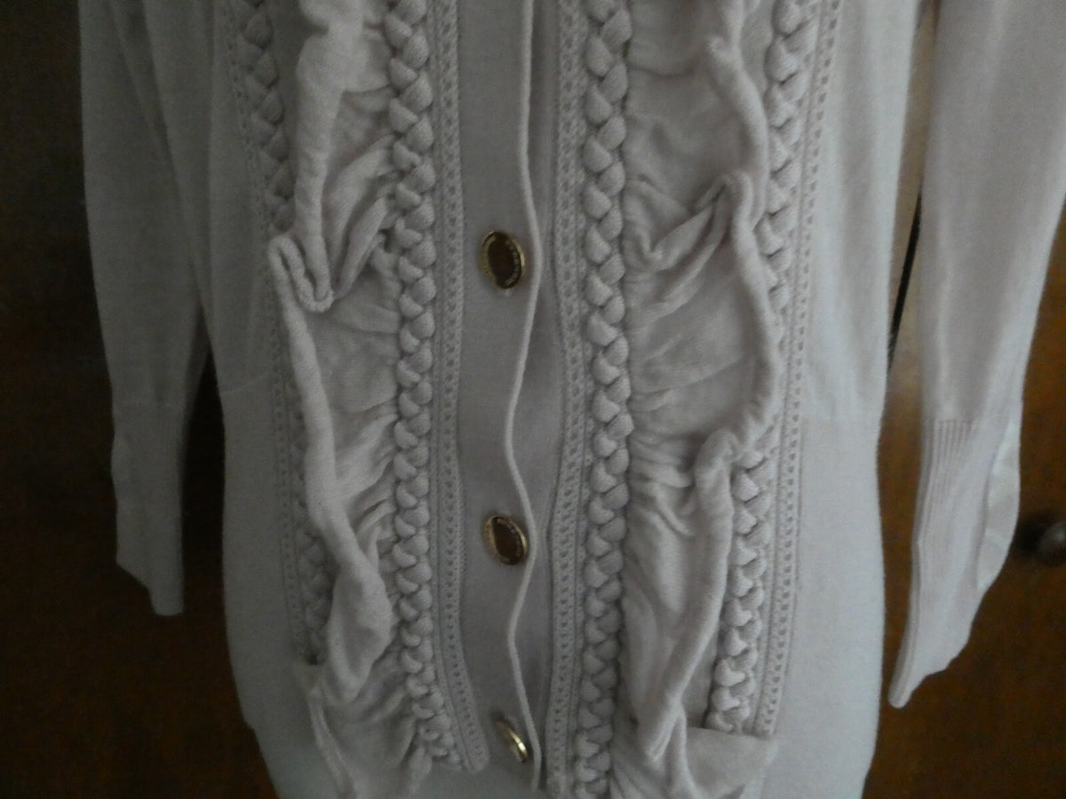 Authentic Burberry Women's Buttoned Long Sleeve Pale Stone Cardigan Small