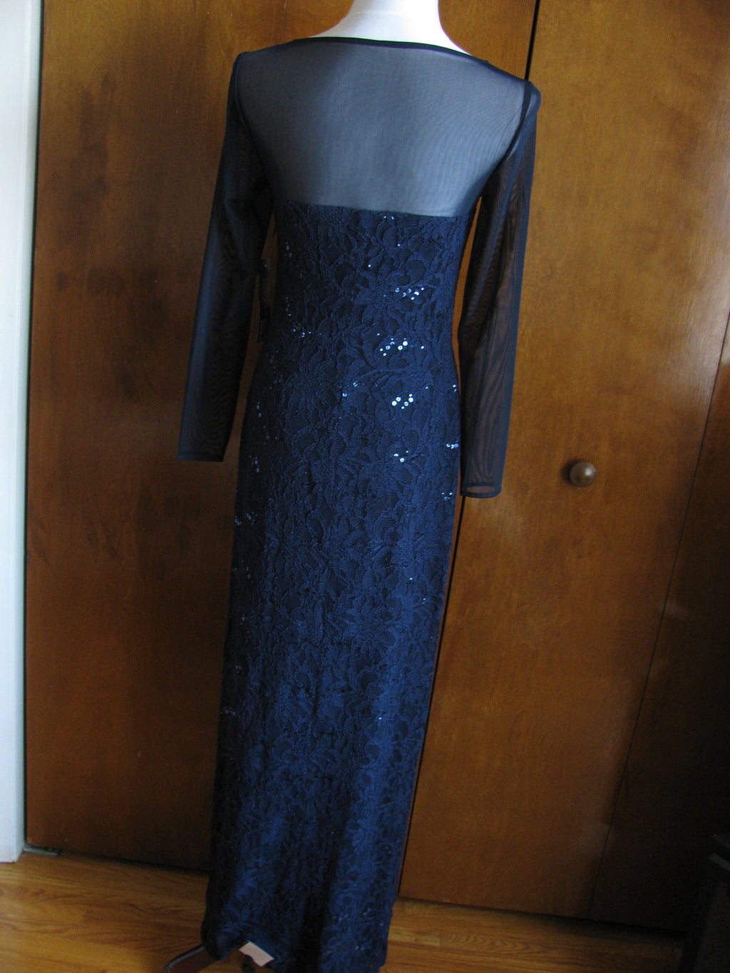 Ralph Lauren women's dark blue sequin sparked evening lined  dress 4 