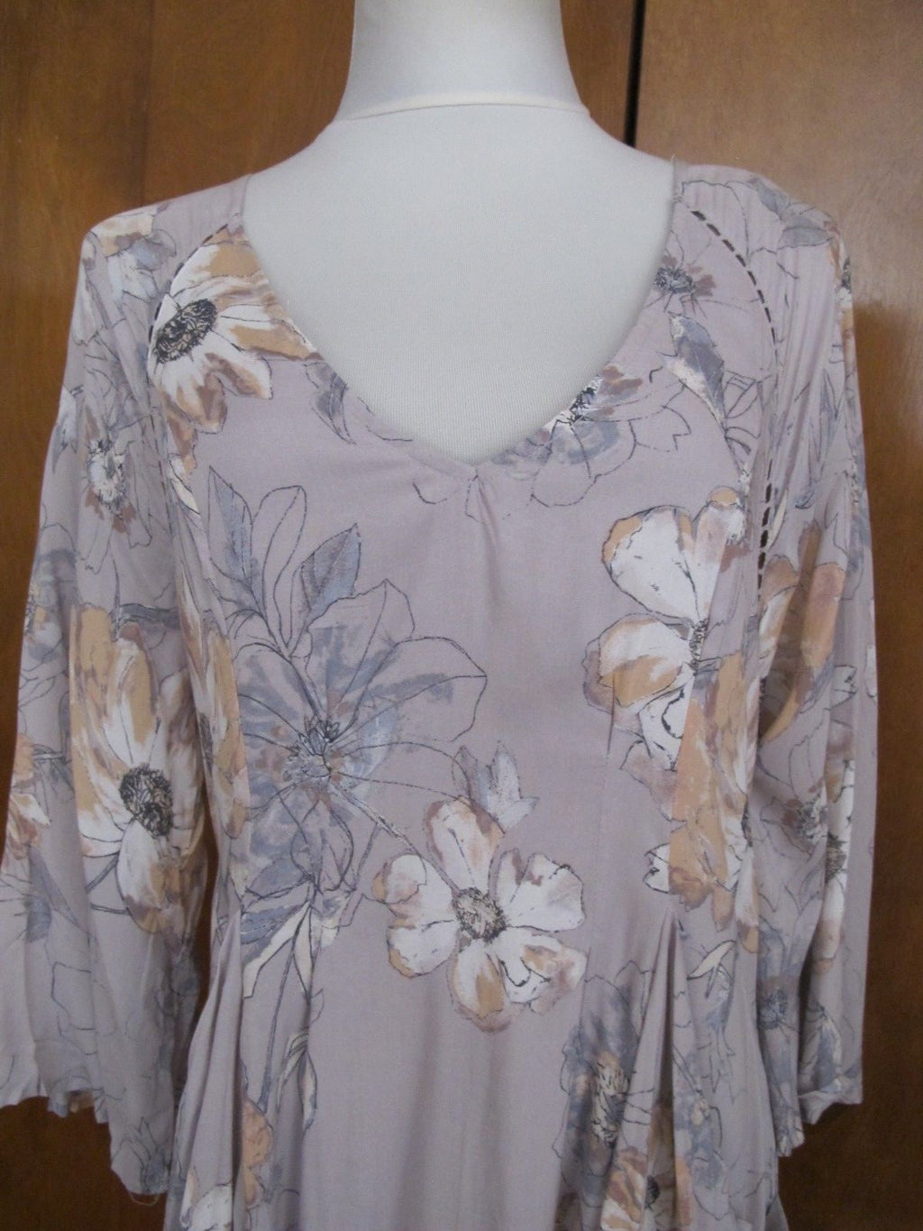 Free People women’s multi color relaxed fit short lined new soft rayon dress 8