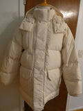 Lacoste Men’s Oversized Down Puffer Jacket Coat XL/2XL Beige Water Repellent NWT