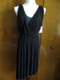 Free People Women Draping Over Black Combo Soft Rayon Dress Small 