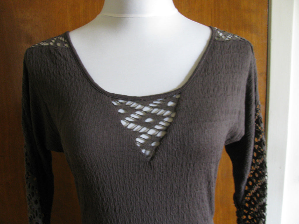 Free People womens brown soft rayon lined dress New runs small
