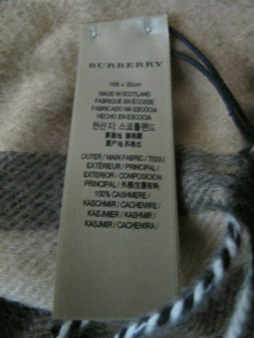 Burberry Classic Check Cashmere Scarf Camel