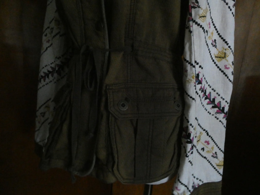 FREE PEOPLE Multicolor Soft 100% Cotton Tie Jacket Size Small