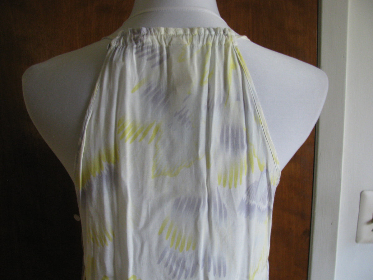 Free People women's ivory comb print sheer dress large 