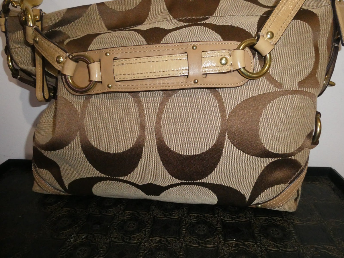 Vintage Coach Authentic Handbag/Purse/Shoulder Bag Canvas, Leather E087312873
