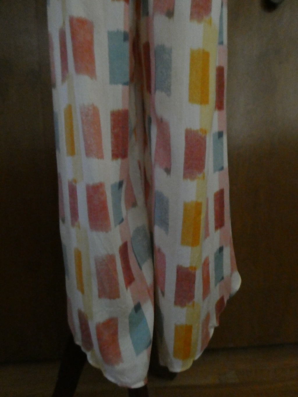 Anthropologie Lilka Multicolor Tie Front Wrap Hem Wide Split Leg Beach Pant S, L