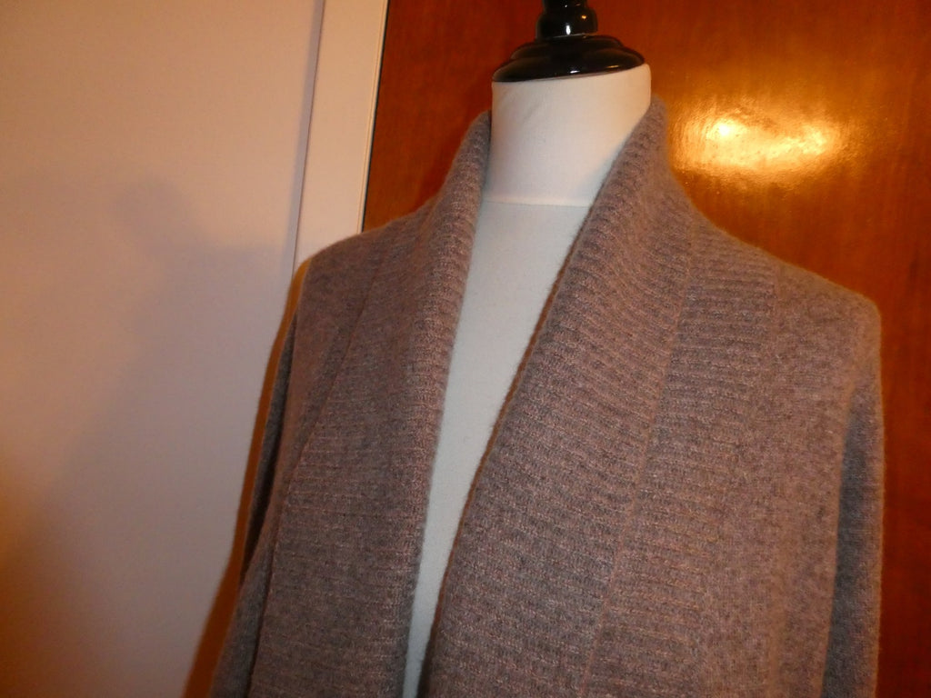 C by Bloomingdale's Women 100% Cashmere H. Rye Sesame Open Front Cardigan Large