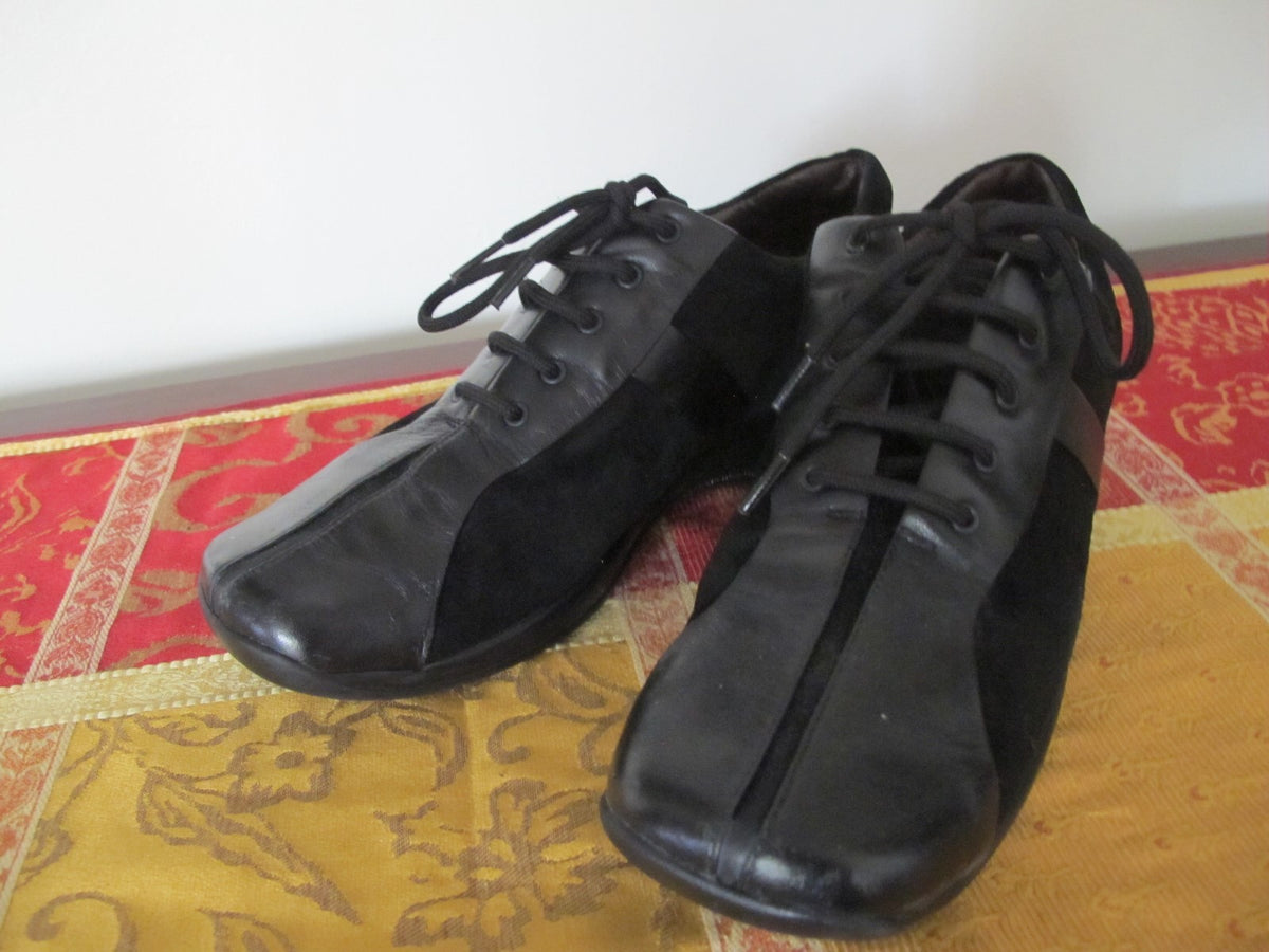 Geox Women's Black Suede Leather Sneakers Shoe Size EU 38 US 8 