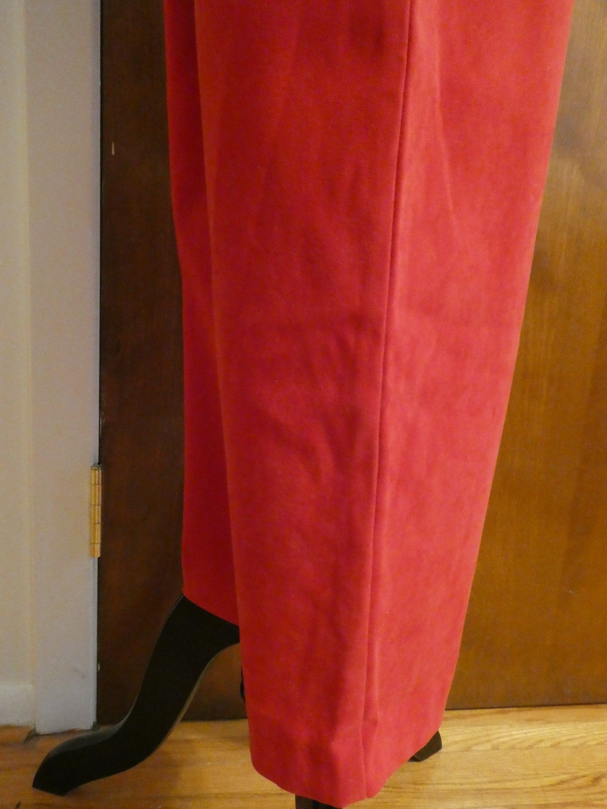 JM Collection Women's Pants Red Pull-On Elastic Back Waist Straight Leg Size 12