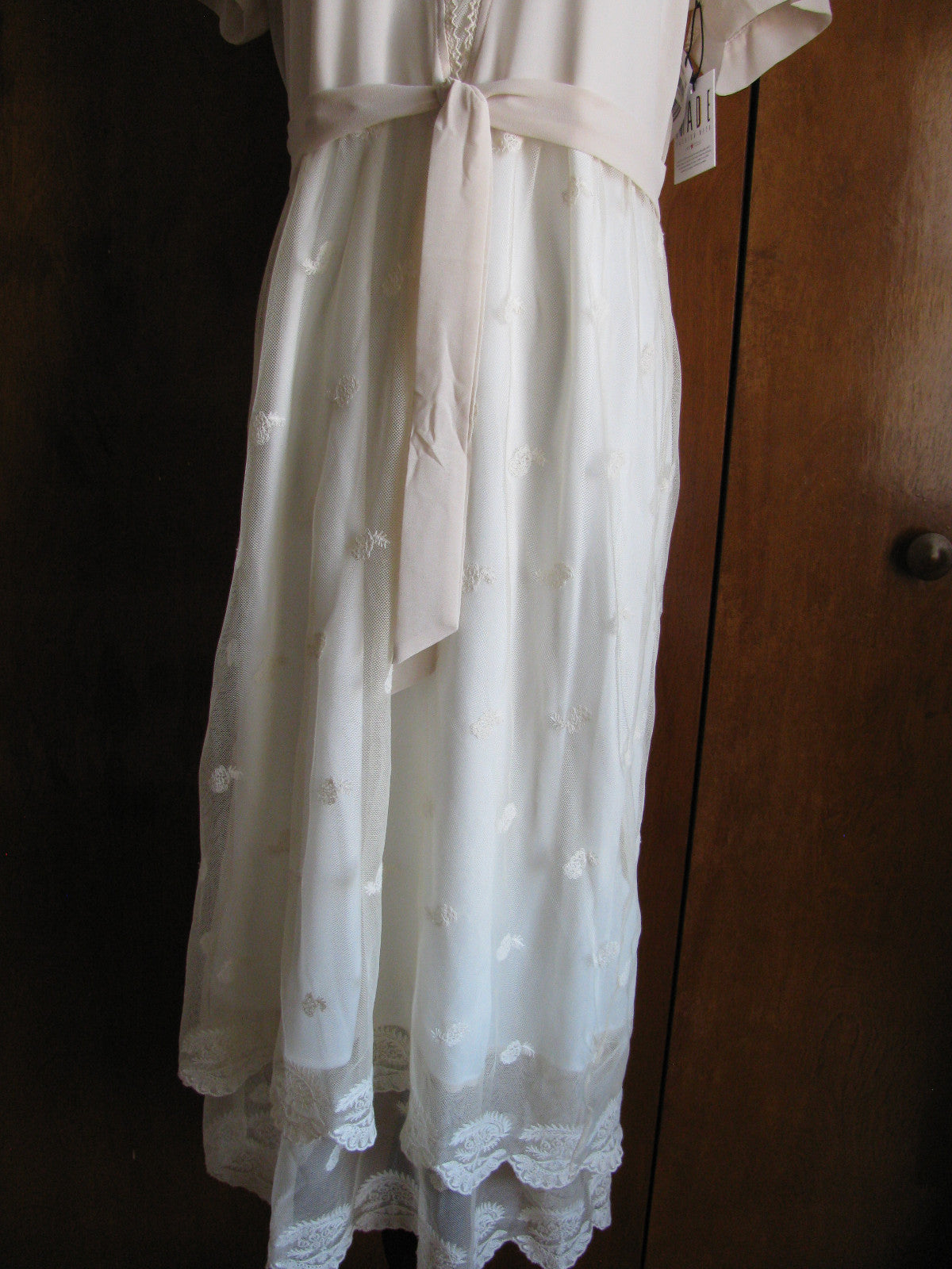 Impulse women's tea stain embroidered lined dress New