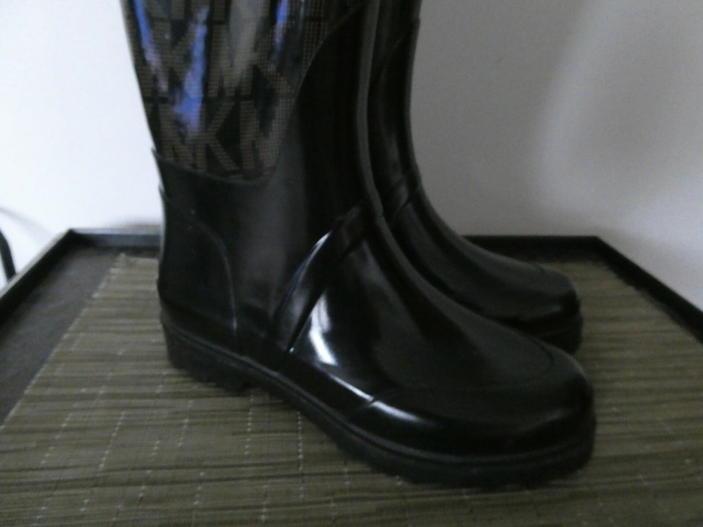 Michael Kors women's black/ brown round toe rain boots size 6M
